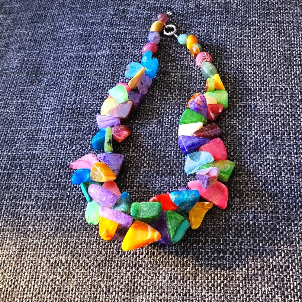 Necklace with colorful stones